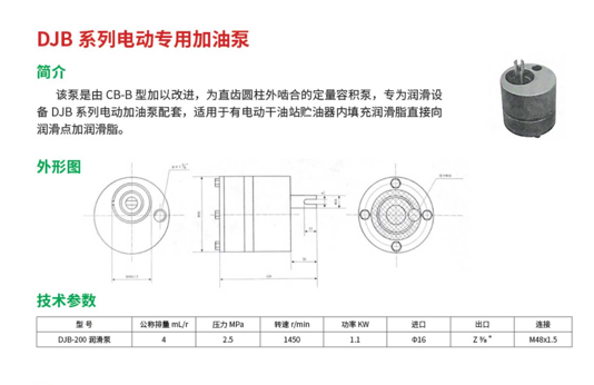 DJB系列電動專用加油泵